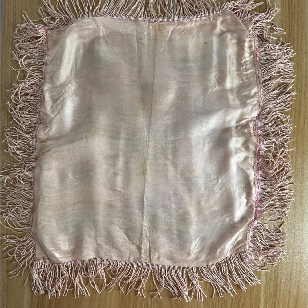 Antique Pillow Sham Silk US Navy Sailor Mother Poem Original Military